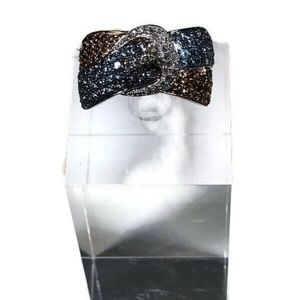 Sterling Silver Quartz Blue and White Ring Size 7